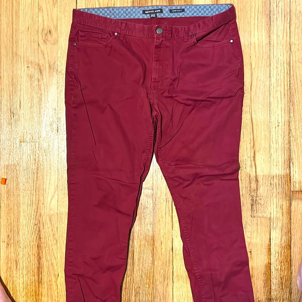 Maroon red Micheal Khors pants lightweight size 38/30 slim fit